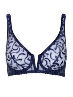 Alle Bhs^Cadolle Triangel-BH BLUE BOW von blau mit grauen Akzenten