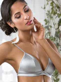 Alle Bhs|Mit Seidensatin^Cotton Club Triangel-BH mit Seide REGALE glatt von Seta Superior