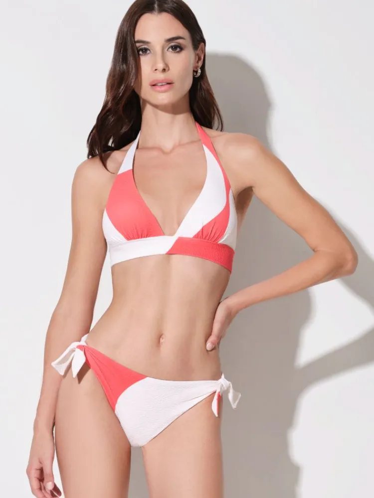 Badeanzug & Bikini^Ritratti Triangel-Bikini BOLLE ecru-pink von Mare ecru mit pink
