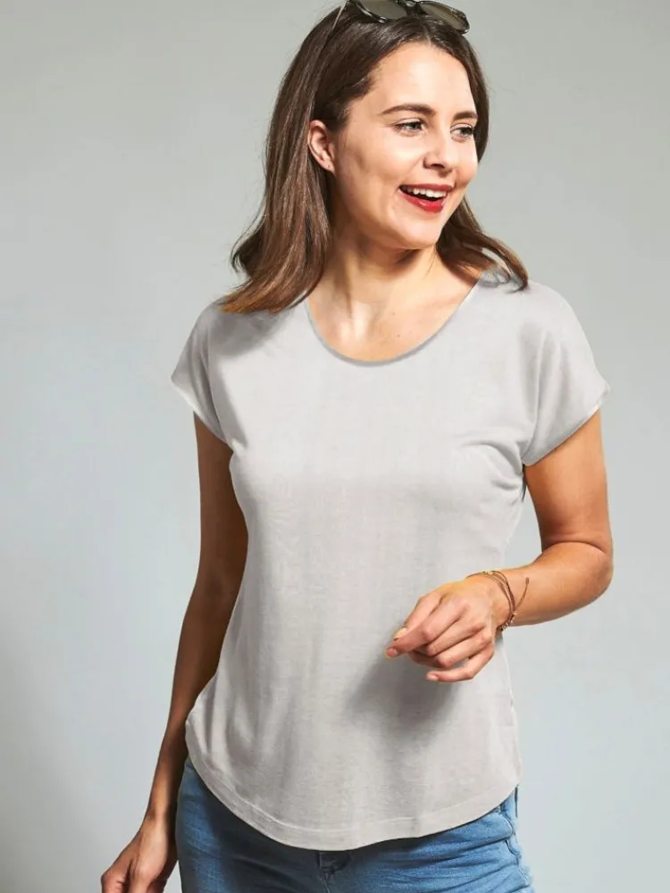Freizeit- & Reisekleidung|T-Shirt^Kokon Zwo T-Shirt CINDA von mit Seide und Leinen