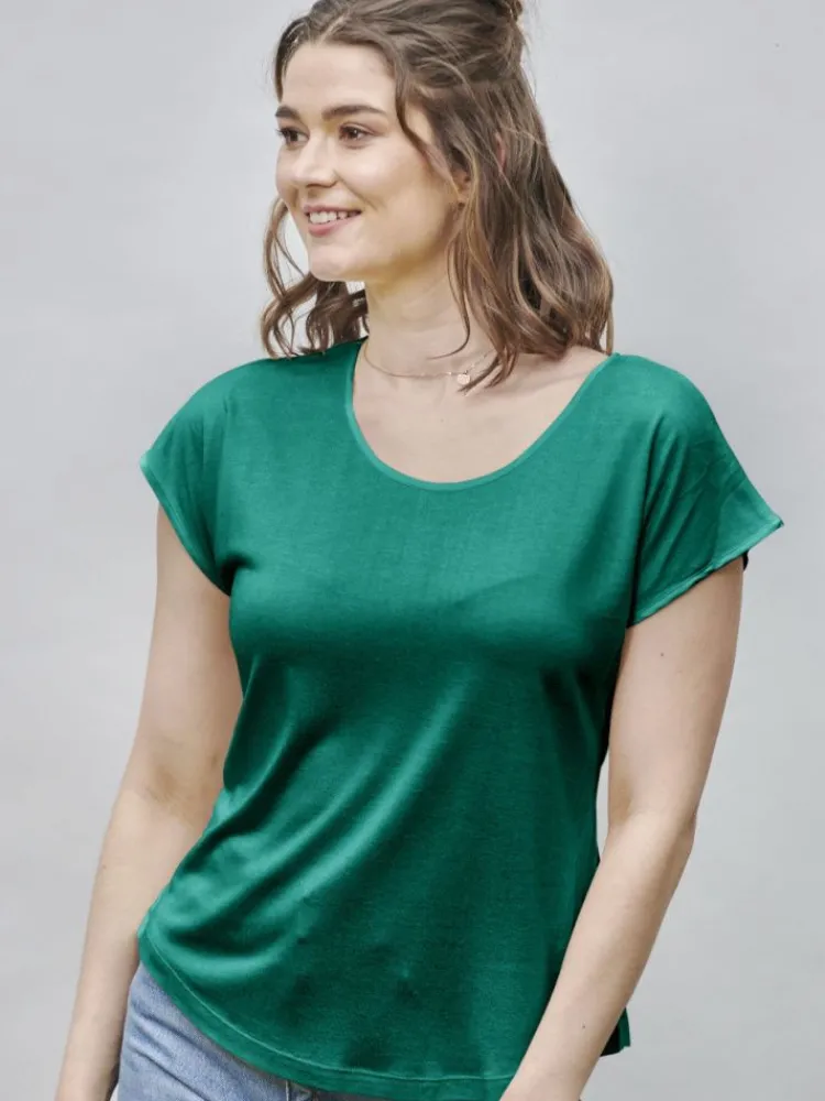 Freizeit- & Reisekleidung|T-Shirt^Kokon Zwo T-Shirt CINDA von mit Seide und Leinen