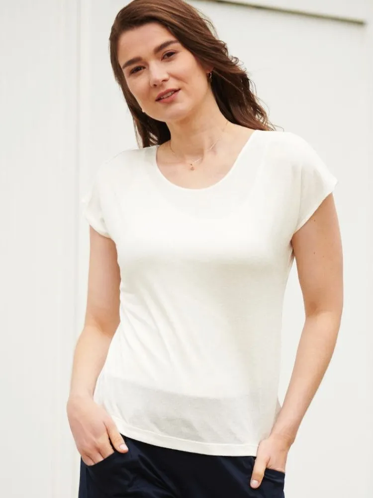 Freizeit- & Reisekleidung|T-Shirt^Kokon Zwo T-Shirt CINDA von mit Seide und Leinen