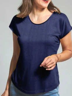 Freizeit- & Reisekleidung|T-Shirt^Kokon Zwo T-Shirt CINDA von mit Seide und Leinen