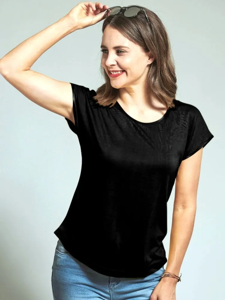 Freizeit- & Reisekleidung|T-Shirt^Kokon Zwo T-Shirt CINDA von mit Seide und Leinen