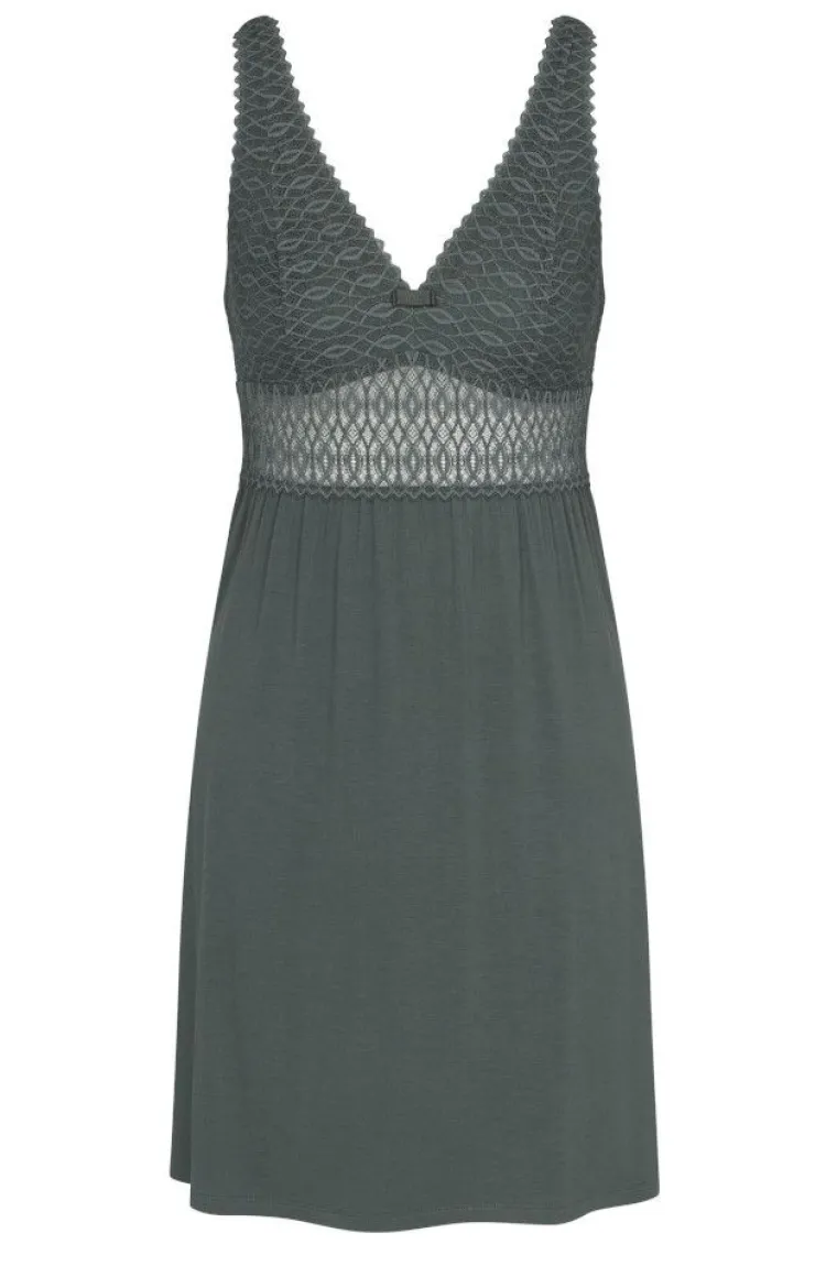 Edle Nachthemden|Alle Negligés^Triumph Viscose Negligé AURA SPOTLIGHT smoky green von Eco Vero grün