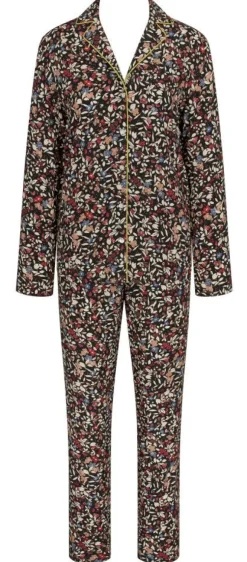 Feine Pyjamas^Triumph Viscose Schlafanzug mit Druck BOYFRIEND von schwarz bunt mit Blumendruck und Biese