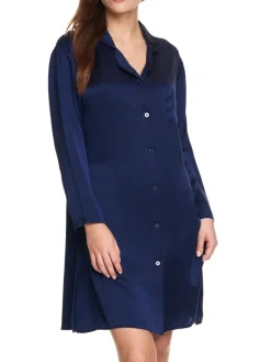 Edle Nachthemden^Gattina Viscose Sleepshirt LUNA von mitternachtsblau