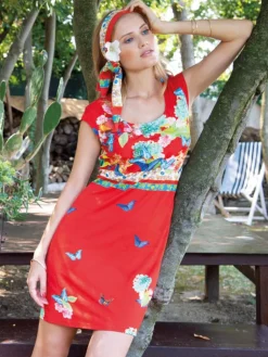 Strandkleider & Sommerkleider|Freizeit- & Reisekleidung^Chiara Fiorini Viscose Strandkleid PAPILLON No. 2 von