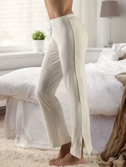 Feine Pyjamas^Cotton Club Viscosejersey Pyjamahose FRITZ von Oro Edelweiss cremeweiß oder schwarz