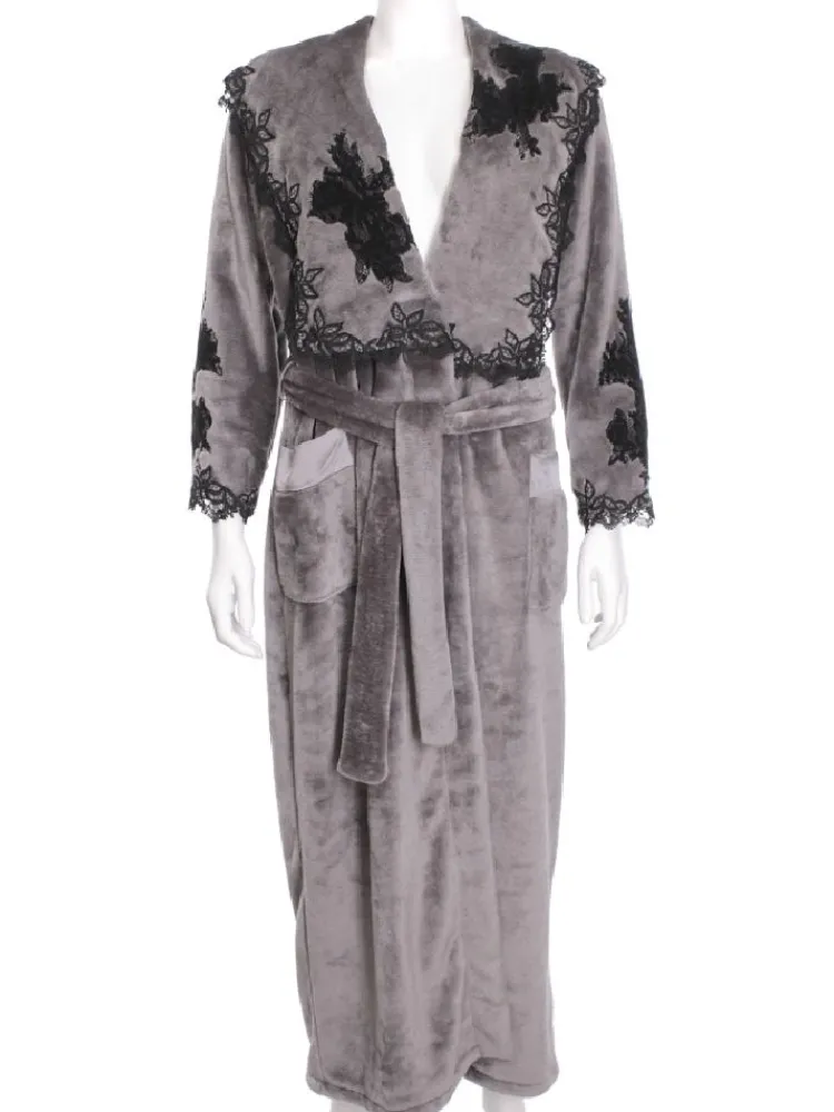 Bademantel|Lounge-Wear^Marjolaine Warmer Hausmantel FREDA lang von
