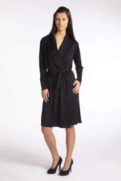 Lounge-Wear|Morgenmantel Mit Seide^Gattina Wirkseide Morgenmantel kurz TAHITI 100% Seide