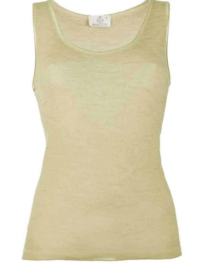 Wolle-Seide Tops|Camisole (Breite Träger)^Madiva Wolle-Seide Camisole Top RUGIADA SL pflanzlich gefärbt uni Ecofuture®