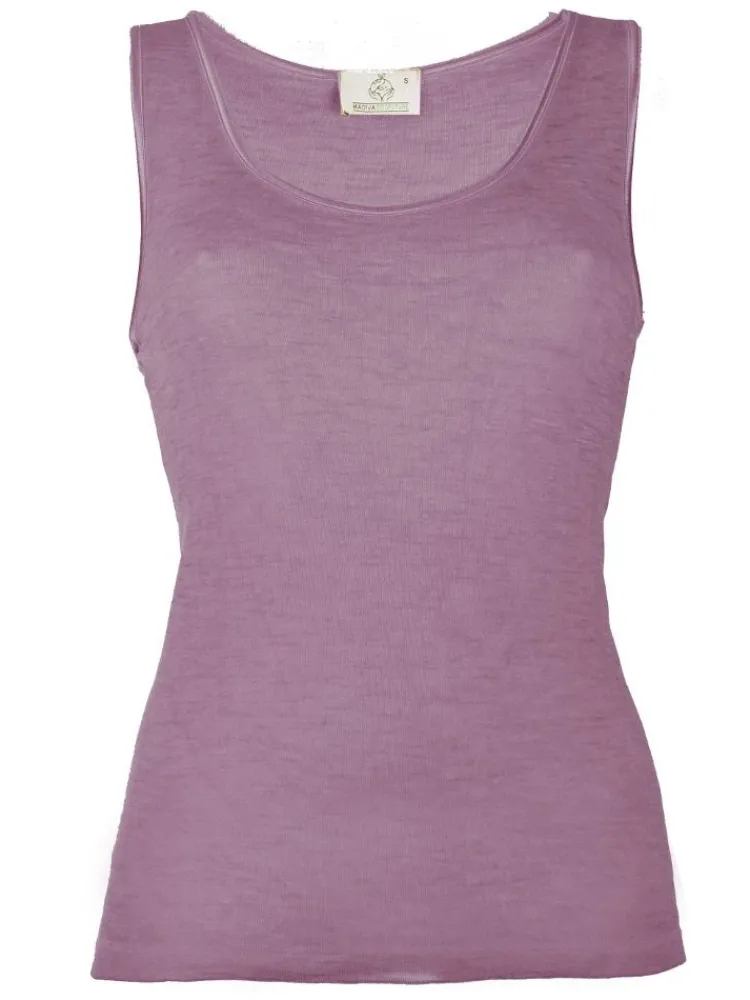 Wolle-Seide Tops|Camisole (Breite Träger)^Madiva Wolle-Seide Camisole Top RUGIADA SL pflanzlich gefärbt uni Ecofuture®