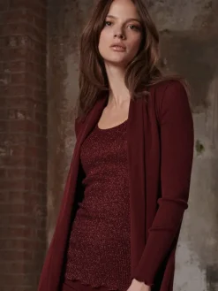 Wolle-Seide Tops|Camisole (Breite Träger)^Oscalito Wolle-Seide GLITZER TOP von bordeaux rot oder schwarz