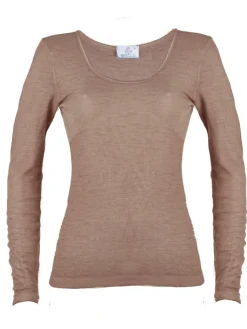 Wolle-Seide Shirts|Langarm^Madiva Wolle-Seide Langarm Shirt RUGIADA ML Pflanzenfarbe von Ecofuture®