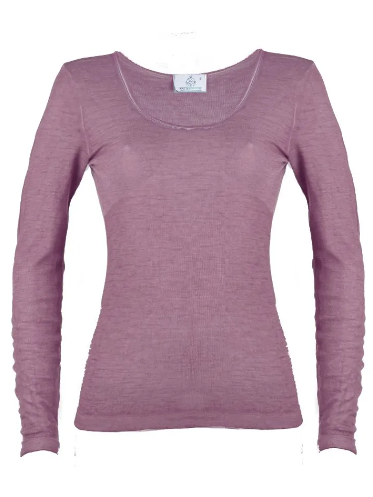 Wolle-Seide Shirts|Langarm^Madiva Wolle-Seide Langarm Shirt RUGIADA ML Pflanzenfarbe uni Ecofuture®