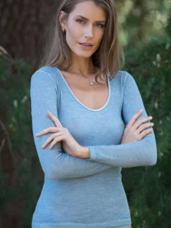 Wolle-Seide Shirts|Langarm^Madiva Wolle-Seide Langarm Shirt RUGIADA ML Pflanzenfarbe uni Ecofuture®