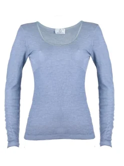 Wolle-Seide Shirts|Langarm^Madiva Wolle-Seide Langarm Shirt RUGIADA ML Pflanzenfarbe uni Ecofuture®