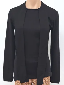 Wolle-Seide Shirts|Langarm^Boglietti Wolle-Seide Langarmshirt BRISEIDE Schleife von in nachtblau oder schwarz