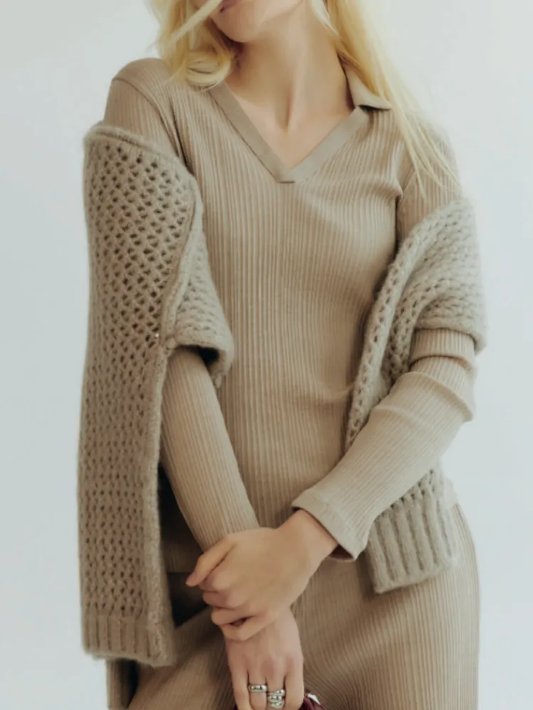 Wolle-Seide Shirts|Langarm^Oscalito Wolle-Seide Langarmshirt mit Polo-Kragen von naturweiss