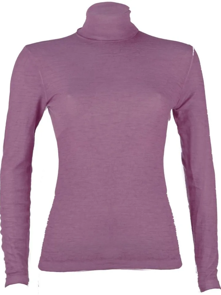 Wolle-Seide Shirts|Mit Rollkragen^Madiva Wolle-Seide Rollkragenshirt BRINA pflanzlich gefärbt von Ecofuture®