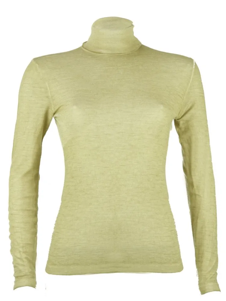 Wolle-Seide Shirts|Mit Rollkragen^Madiva Wolle-Seide Rollkragenshirt BRINA pflanzlich gefärbt von Ecofuture®