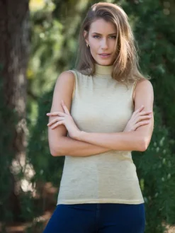 Wolle-Seide Tops|Wolle-Seide Shirts^Madiva Wolle-Seide Rollkragen-Top BRINA Pflanzenfarbe Ecofuture®