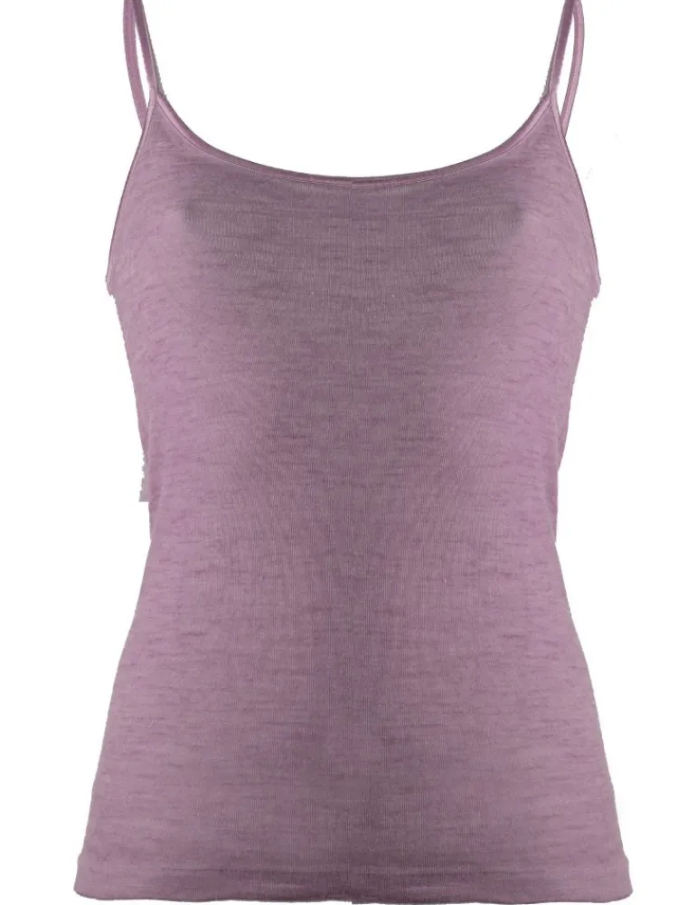 Wolle-Seide Tops|Spaghettiträger Tops^Madiva Wolle-Seide Spaghetti Top RUGIADA S/S Pflanzenfarbe uni Ecofuture®