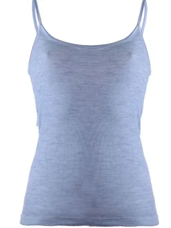 Wolle-Seide Tops|Spaghettiträger Tops^Madiva Wolle-Seide Spaghetti Top RUGIADA S/S Pflanzenfarbe uni Ecofuture®