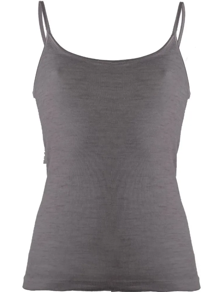 Wolle-Seide Tops|Spaghettiträger Tops^Madiva Wolle-Seide Spaghetti Top RUGIADA S/S glatt von Ecofuture®