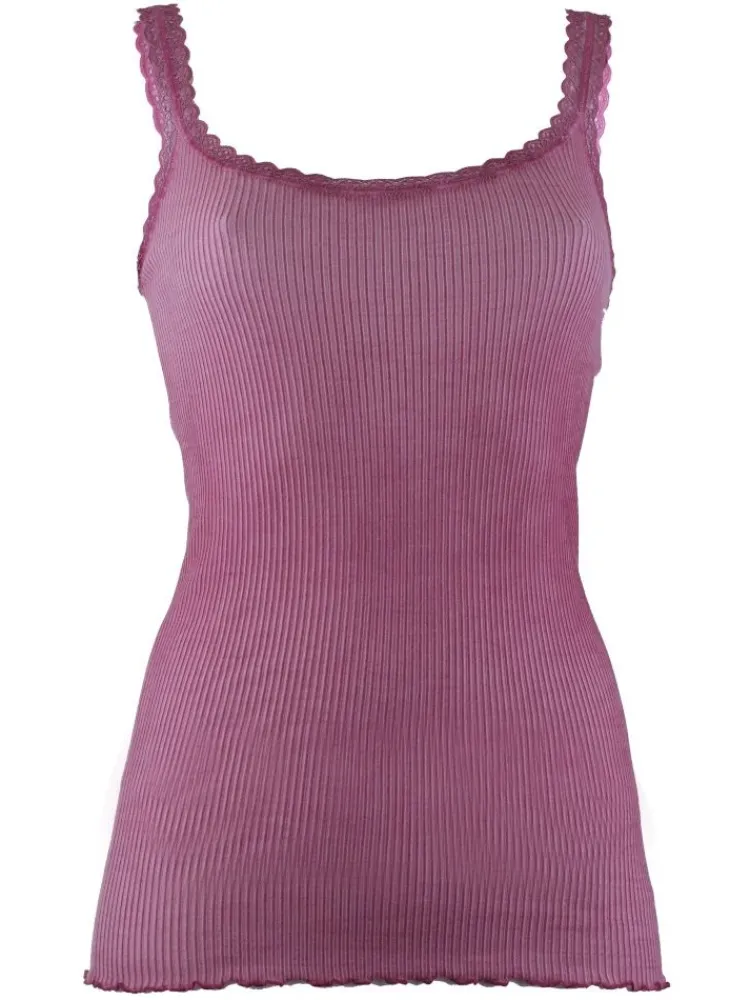 Wolle-Seide Tops|Tops Mit Spitze^Madiva Wolle-Seide Träger-Top BREEZE S/S gerippt von Ecofuture®