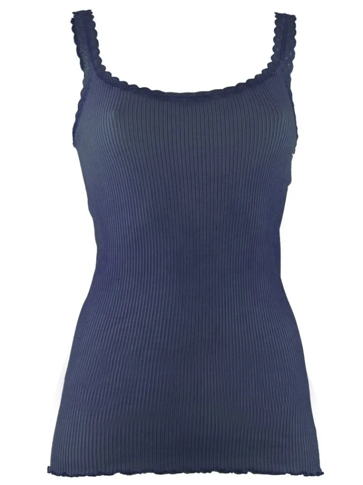 Wolle-Seide Tops|Tops Mit Spitze^Madiva Wolle-Seide Träger-Top BREEZE S/S gerippt von Ecofuture®