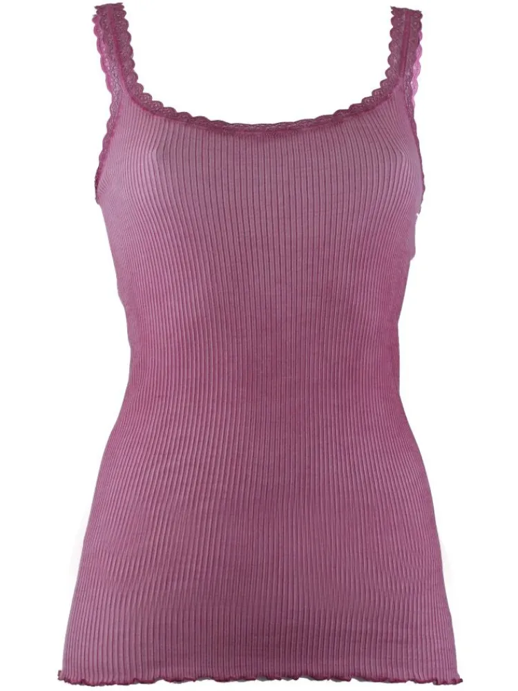 Wolle-Seide Tops|Tops Mit Spitze^Madiva Wolle-Seide Träger-Top BREEZE S/S gerippt von Ecofuture®