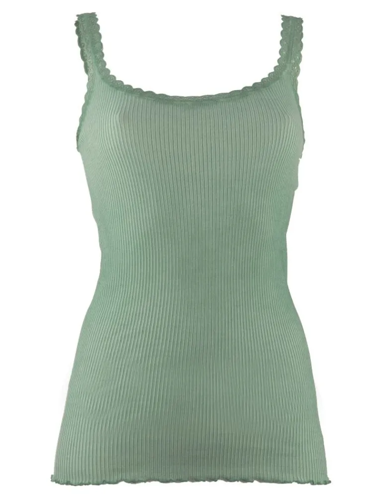 Wolle-Seide Tops|Tops Mit Spitze^Madiva Wolle-Seide Träger-Top BREEZE S/S gerippt von Ecofuture®