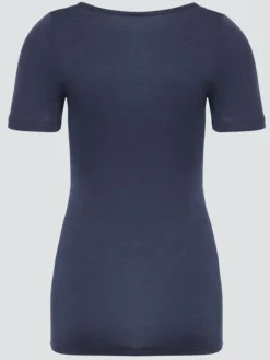 Wolle-Seide Tops|Tops Mit Spitze^comazo | earth Wolle-Seide T-SHIRT 2703 mit Spitze comazo|earth camel beige oder dunkelblau